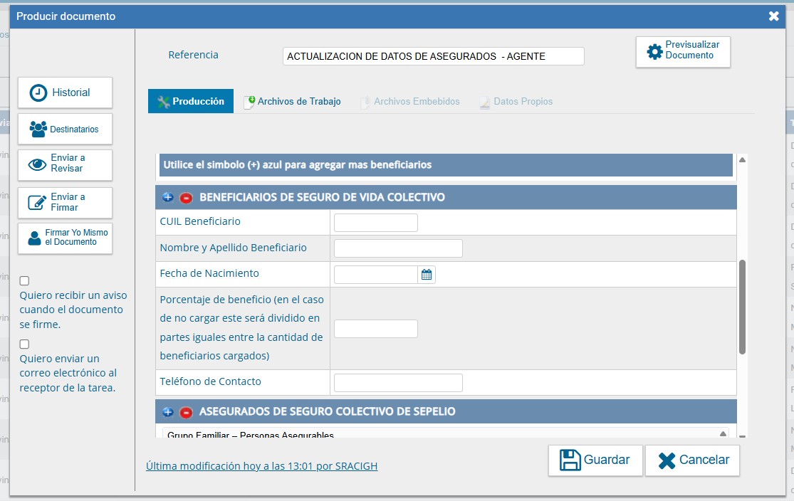 Formulario beneficiarios